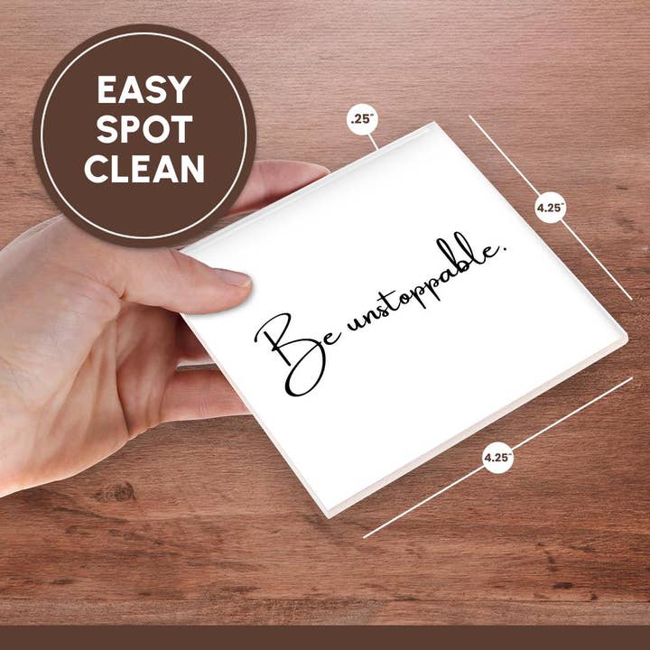 3dRose - Wholesale Coasters - 3dRose, Motivational quote Be Unstoppable Typography, Coaster6