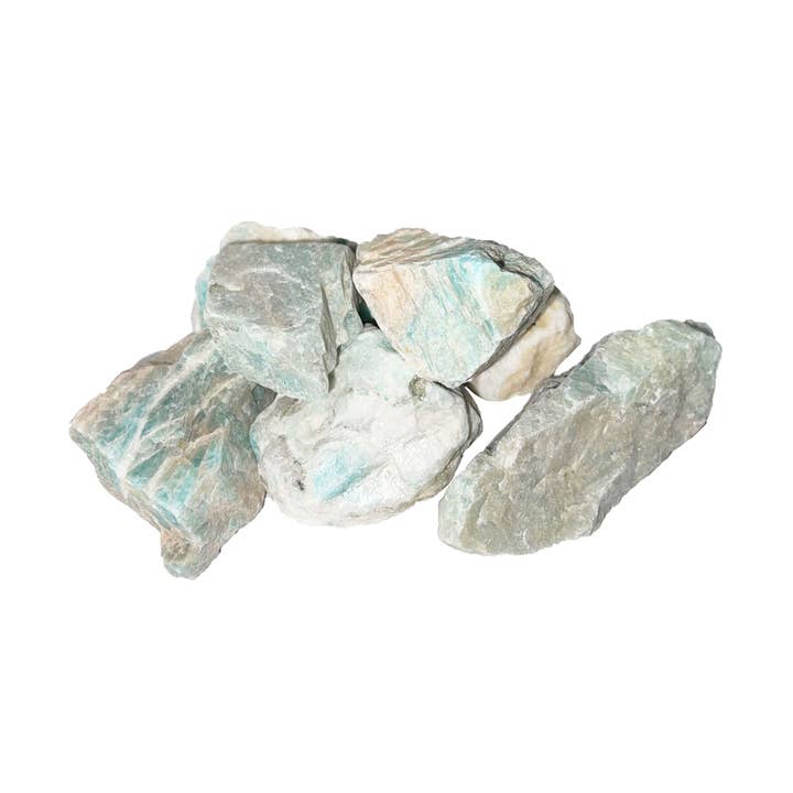 Pierres brutes Amazonite d'Inde - 500grs pour la vente par France Mineraux