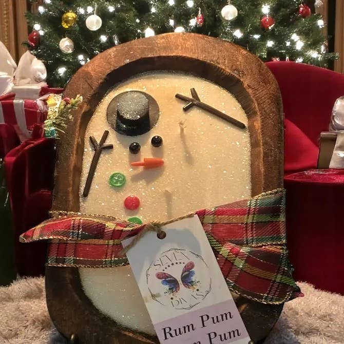 Natural "The Melted Snowman" Holiday Dough Bowl Candle - BEST SELLER for wholesale on Faire4