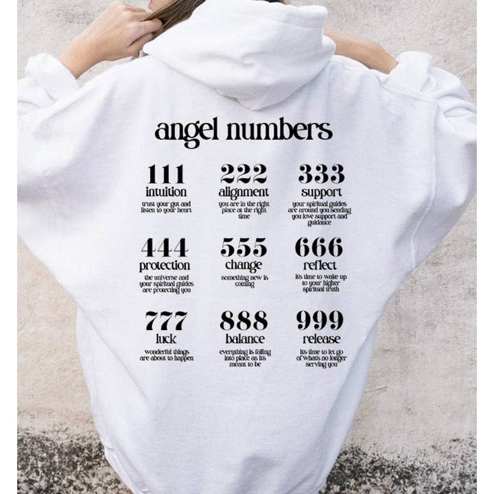 Angel Numbers Hoodie for wholesale by Peach Closet