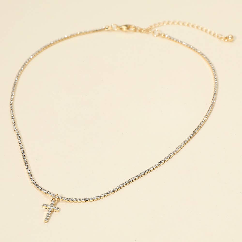 Sensibling Corp. - Wholesale Pendant/Charm Necklace - Cross Pendant Tennis Chain Necklace3