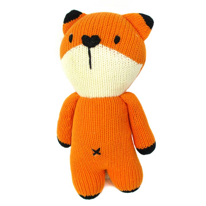 Giocattolo fatto a mano all'uncinetto, Foxxie the Orange Fox per la vendita all'ingrosso da parte di Paul and Lucy