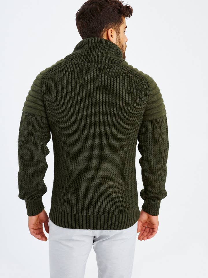 Leif Nelson GmbH - Wholesale Knit Sweater - Men's - Men's Knit Sweater Chunky Knit Shawl Collar LN-523527