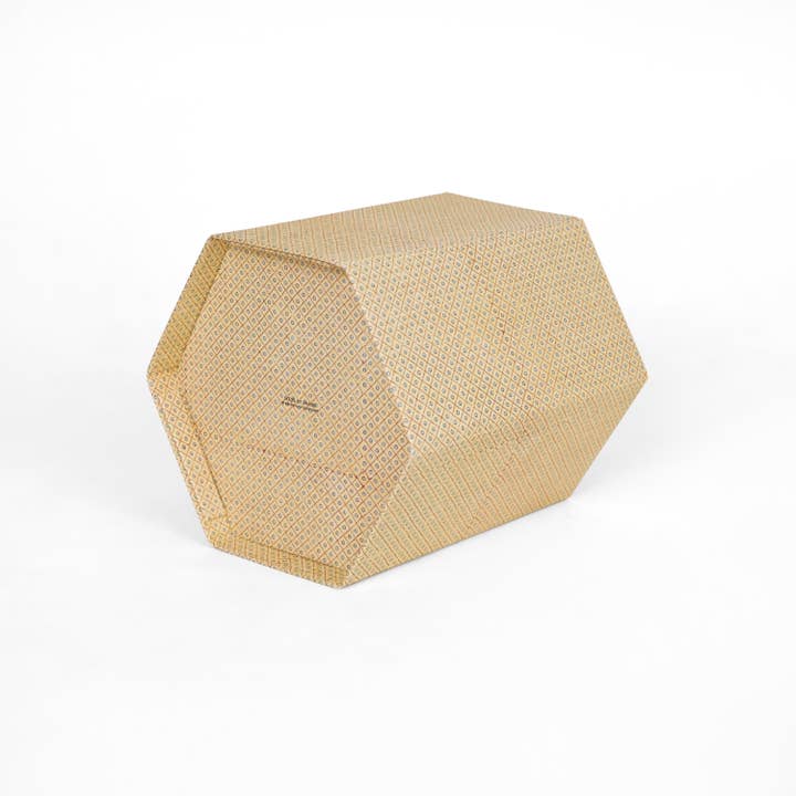 Craft Boat - Wholesale Basket - BLOCK PRINTED HEXAGON COLLAPSIBLE BASKET - DOT & GRID DESERT3