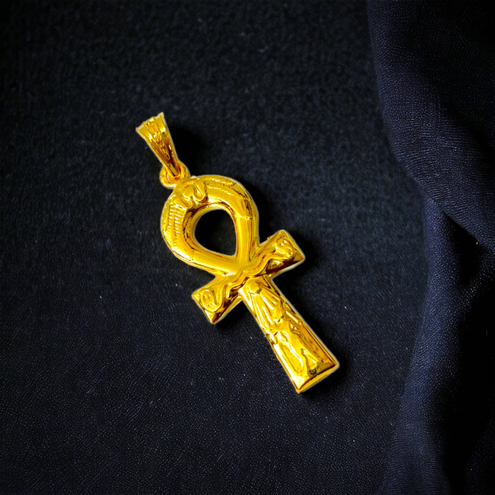 ALADDIN'S LAMP JEWELRY - Wholesale Individual Charm/Pendant - Gold Key Of Life Ankh Akhenaton Prayers Pendant9