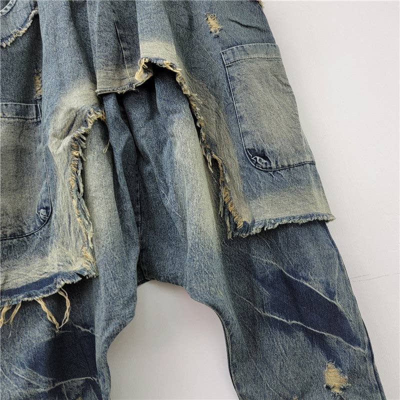 Sanyao Fashion - Venta al por mayor Vaqueros - Mujer - Jeans Hip-Hop Patchwork Desgastados M173 – Estilo Callejero Ajustado4