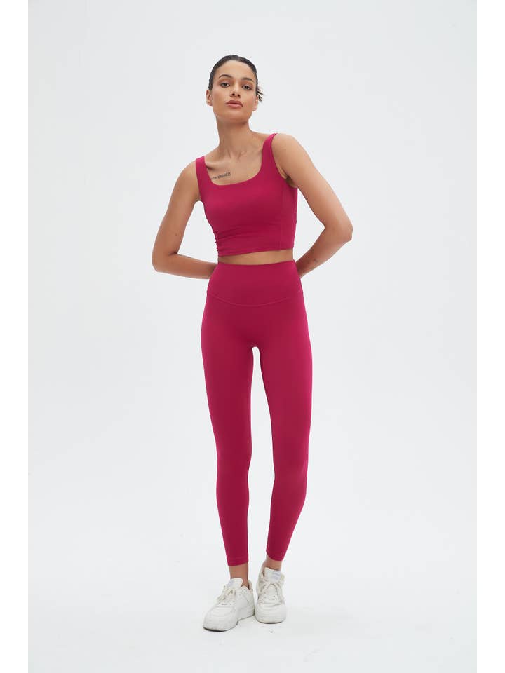 91thelabel - Wholesale Activewear Set - Women's - Grace U-Neck Molded Cup Tank & Leggings Activewear Set