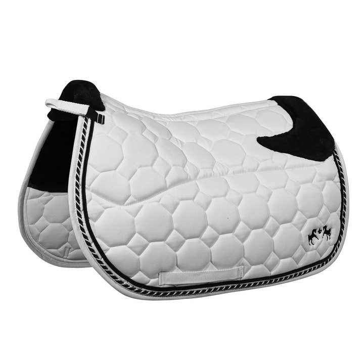 Equine Couture Luxe Saddle Pad with White Sherpa Fleece lining for wholesale by JPC Equestrian