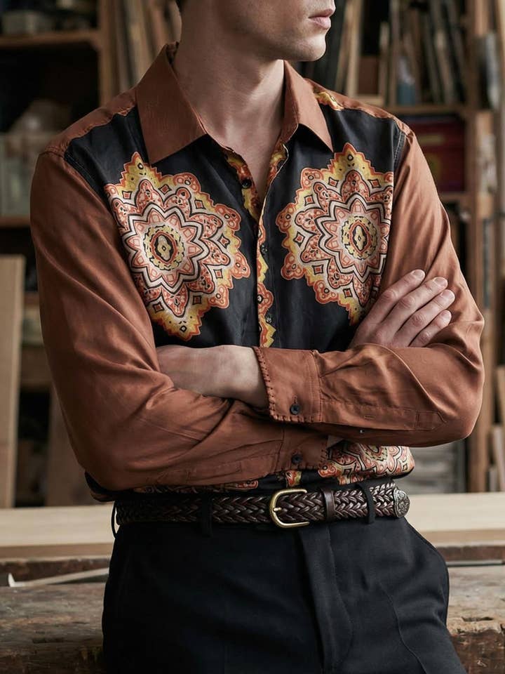 Camisa 100% Seda - Pieza Única - Talla M/L para venta al por mayor de Emile Garçon