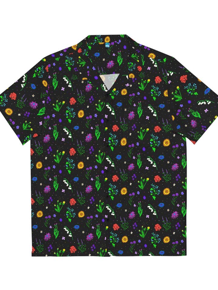 Florally Yours Short Sleeve Pride Button-Up for wholesale by Queer The Way