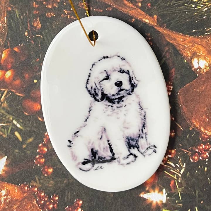 Golden Retriever Puppy Dog Ornament for wholesale by The Painted Lace