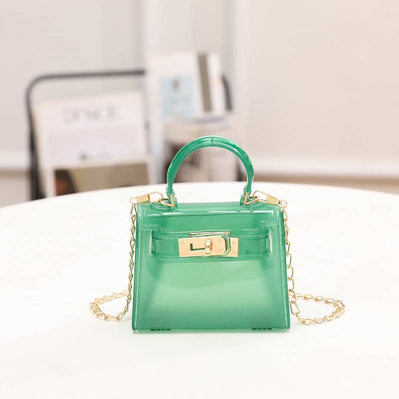 Little Trendy - Wholesale Top Handle Bag - Women's - Candy color small pvc bag Transparent jelly bag Kelly bag10