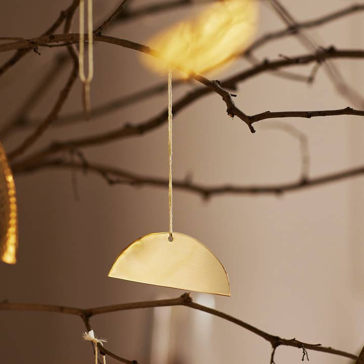 Fleck - Wholesale Ornament Set - Abstract Brass Christmas Ornaments, Set of 9