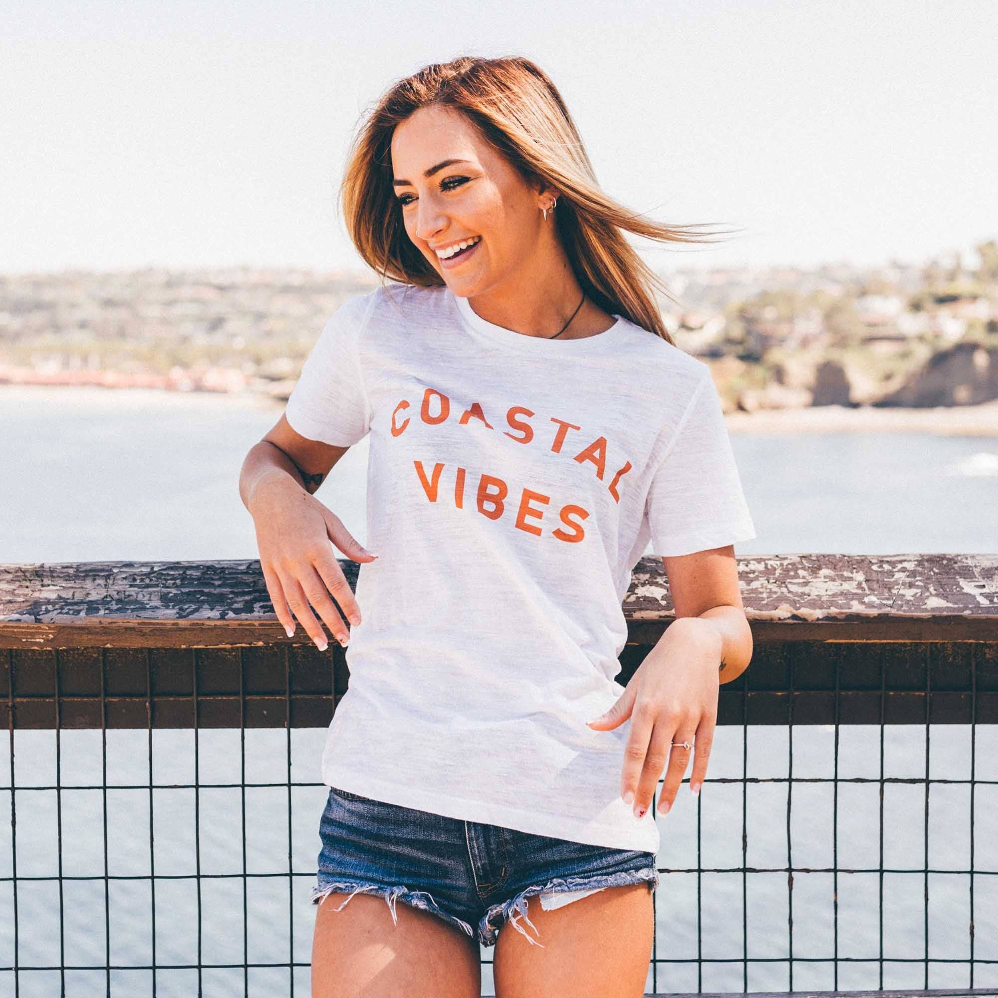 Everyday California - Wholesale Screen Printed T-Shirt - Women's - Coastal Vibes Tee - California Women's Surf Tee1