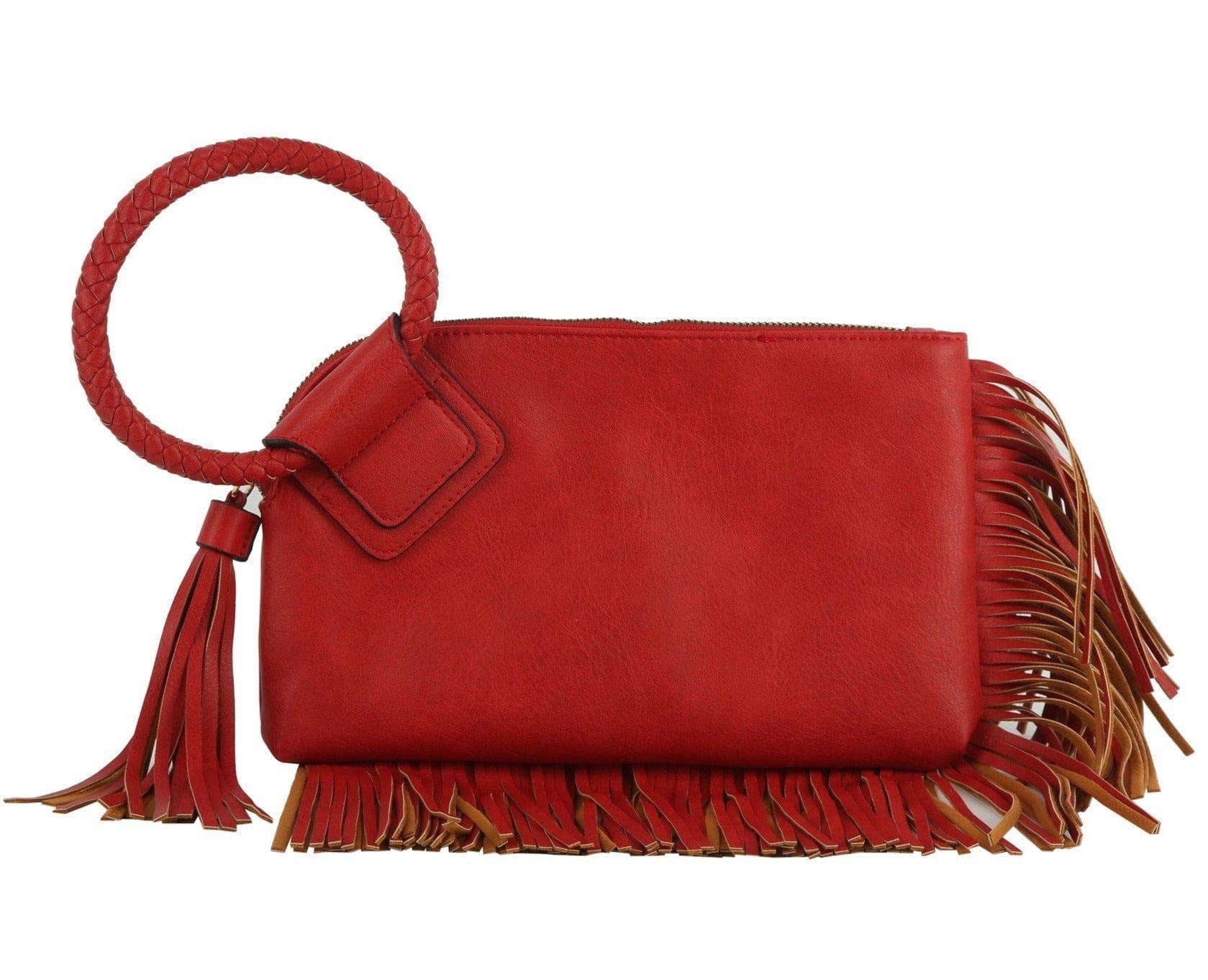 MiMi Wholesale - Wholesale Clutch Bag - Women's - JY0378 Fringe Soft Vegan Leather Wristlet/Clutch21