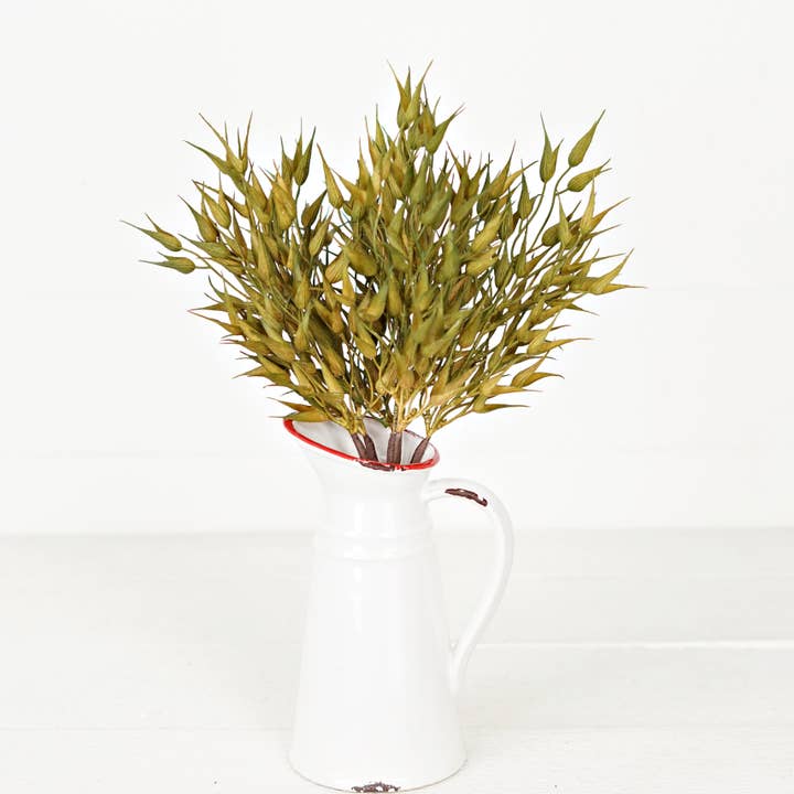 Impressive Enterprises, Inc. - Wholesale Artificial Flowers - 530062- 16in Bush-Sage Bearded Wheat Grass-1