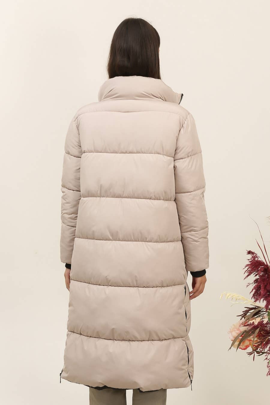 Attrait Paris - Vendita all'ingrosso Piumino - Donna - Giacca imbottita lunga trapuntata con collo alto11