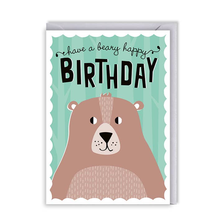 Cartão de aniversário para crianças - urso por atacado de Zedig Design