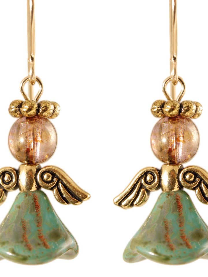 Engle af lydige kærlighed øreringe - 14 k guldfyldt for engroshandel hos Ardent Designs