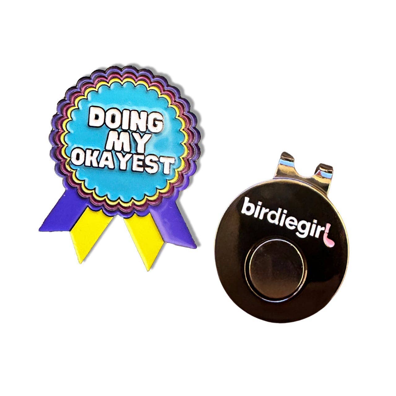 Neon Doing My Okayest Golf Ball Marker with Magnetic Hat Clip for wholesale on Faire1