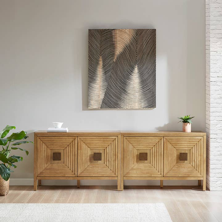 Olliix - Wholesale Cabinet - Geometric 2-Door Storage Cabinet with Adjustable Shelves1