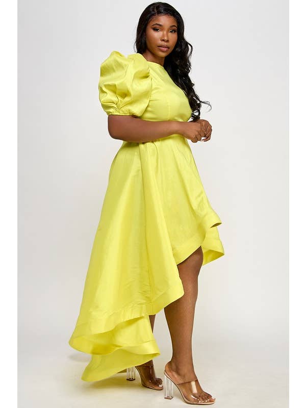 Namatt Design - Vente Robe – femme - Robe midi évasée à manches courtes Plus Puff5