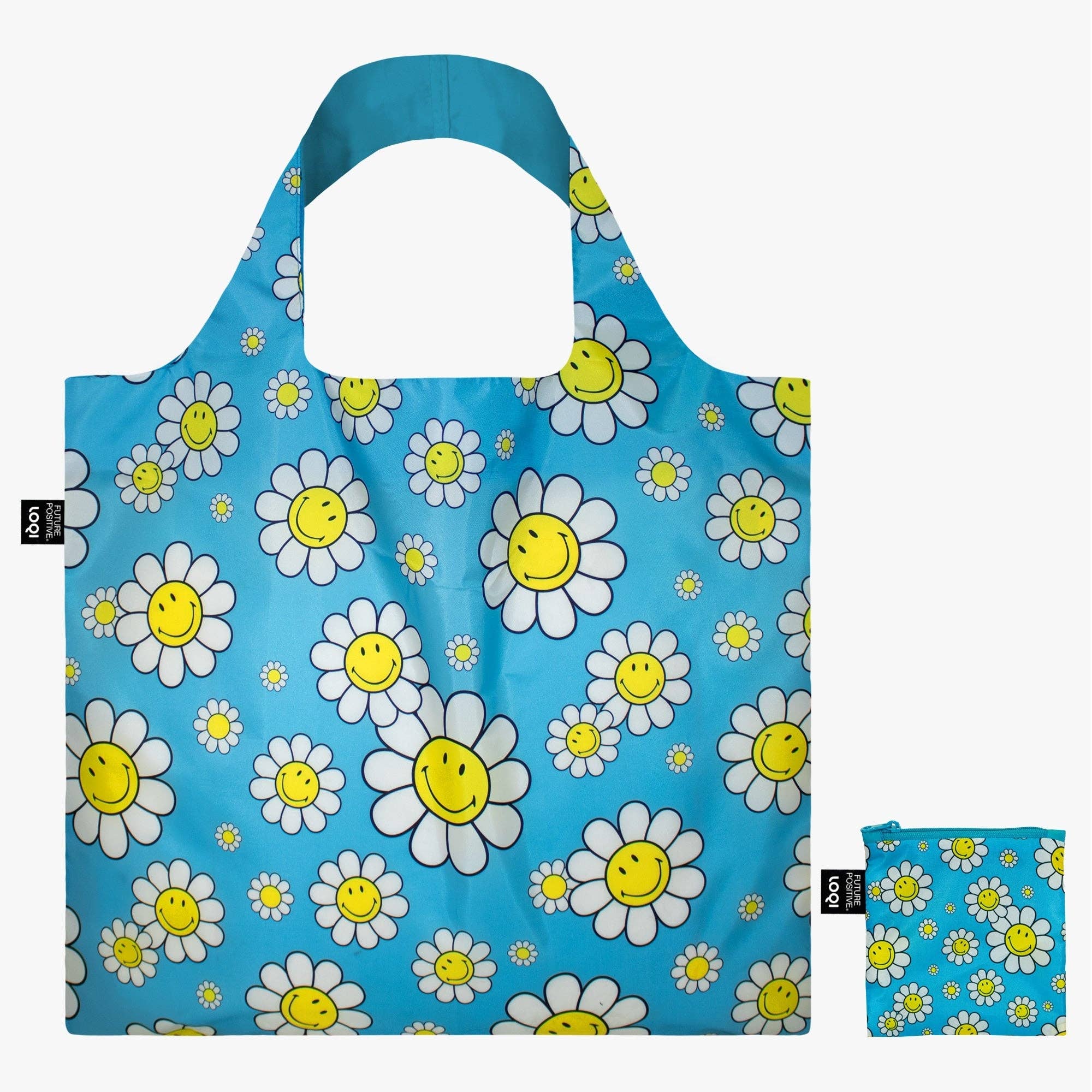 LOQI - Wholesale Tote Bag - Unisex - SMILEY Flowers Aquarius Recycled Bag0