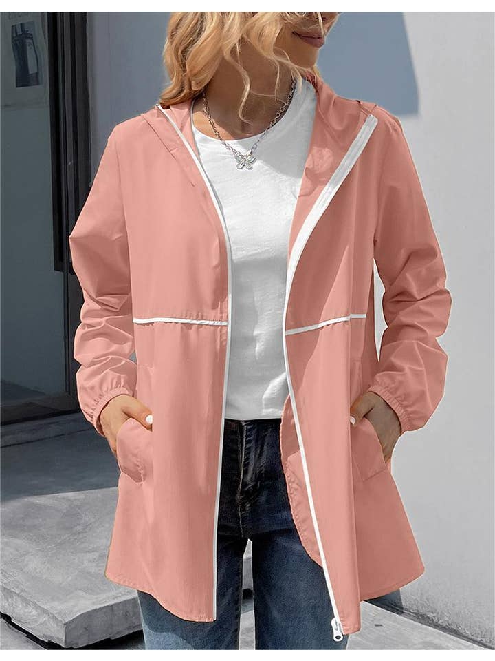 HIDDENBRAND - Wholesale Jacket - Women's - Zip lightweight raincoat waterproof windbreaker jacket6