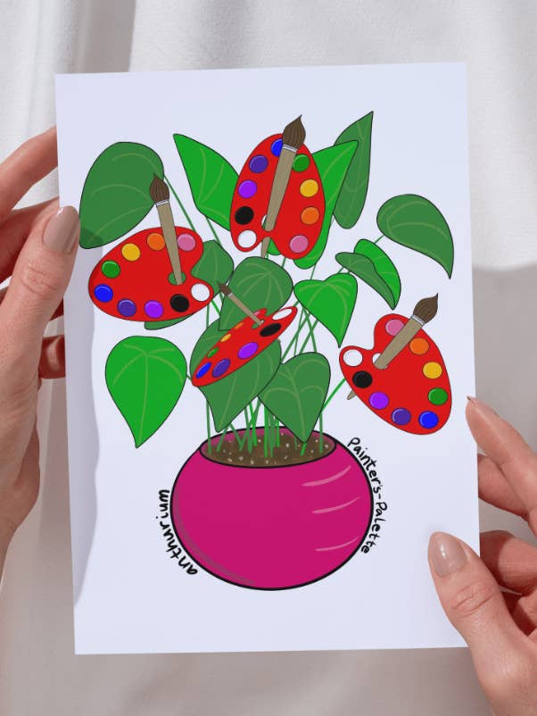 Literal Plants — Painter’s Palette print for wholesale by Dead Air Doodles