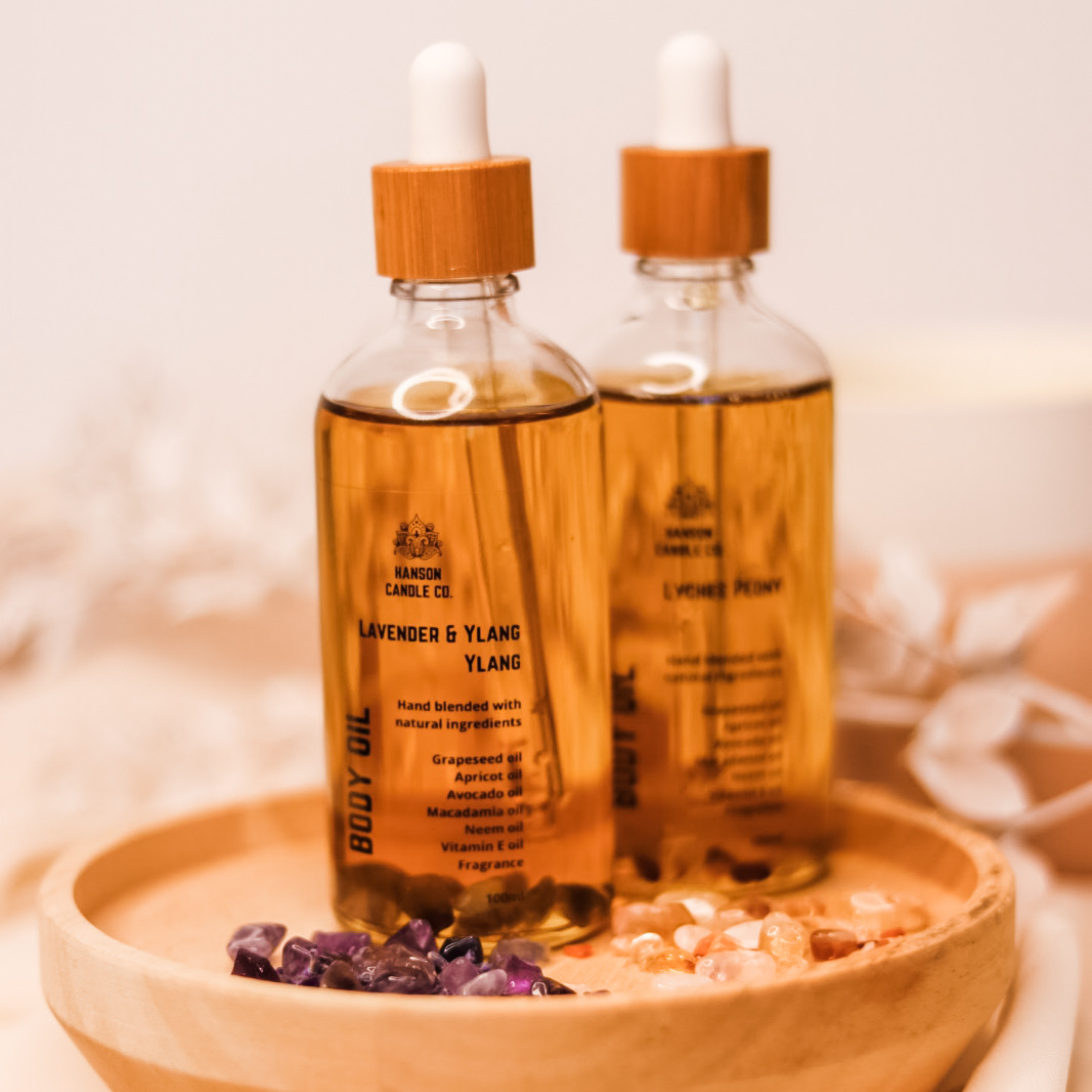 Hanson Candle Co. - Wholesale Bath/Body Oil - Natural hydrating Body Oil + Crystal Infused | 100ML2