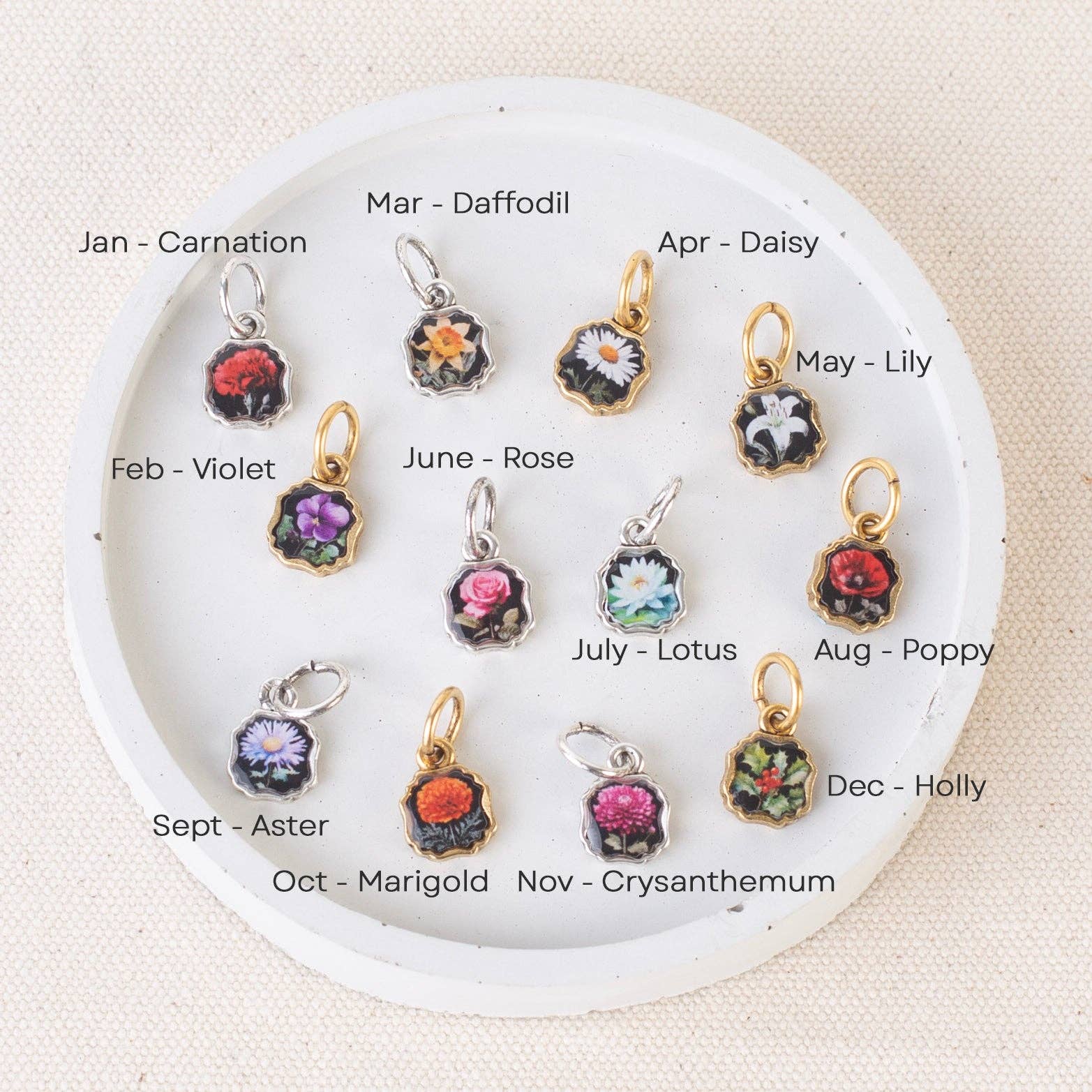 Bel Kai – Engroshandel Vedhæng/charm – Fødselsmånedens Blomst Forpakning4