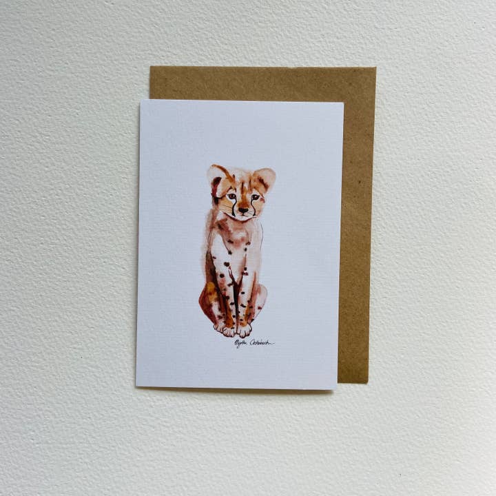 Cheetah cub kaart voor wholesale door Myrthe Oostenbach Art