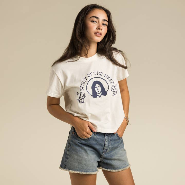 Sendero Provisions Company - Wholesale Screen Printed T-Shirt - Women's - La Charra Women's Crop Tee2