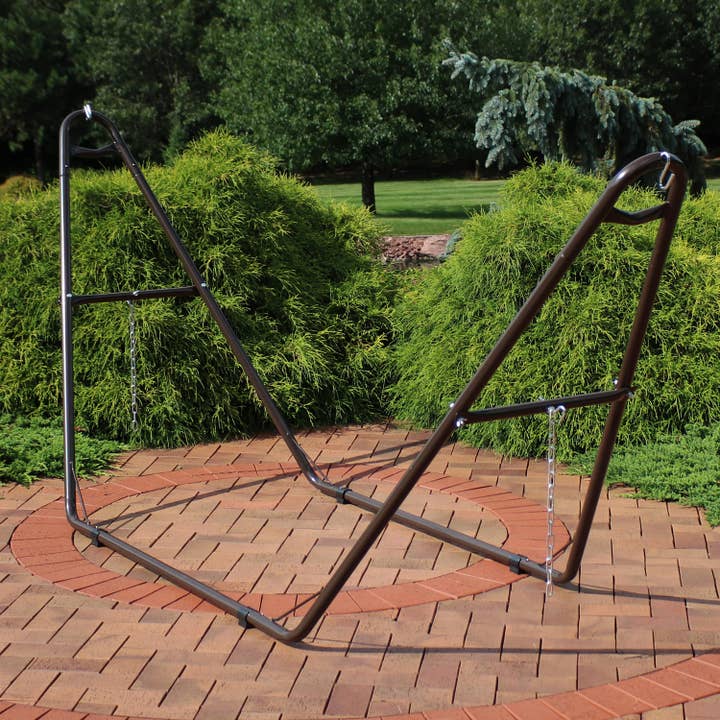 Steel Universal Hammock Stand - Bronze - 124 in for wholesale by Sunnydaze Decor