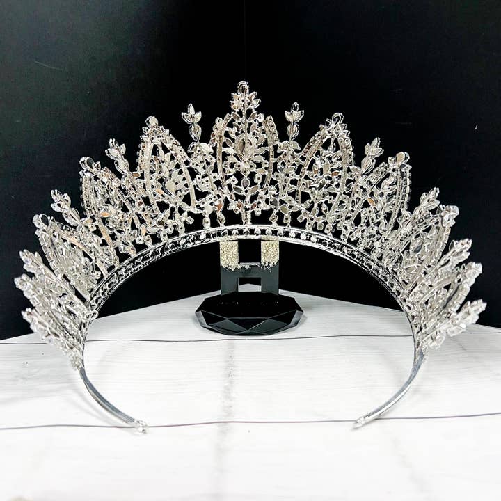 Happy Dream Gifts – wholesale Partyhatt/-krona – Silver Zirkonia krona, Brudkristallkrona, Bröllopskrona4