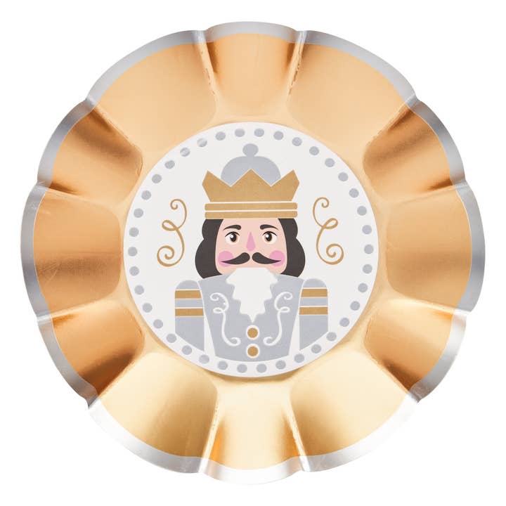 Vorspeisen-/Dessertschale, gewelltes Papier, goldfarbener Nussknacker, 8 Stück für den Großhandel von Sophistiplate