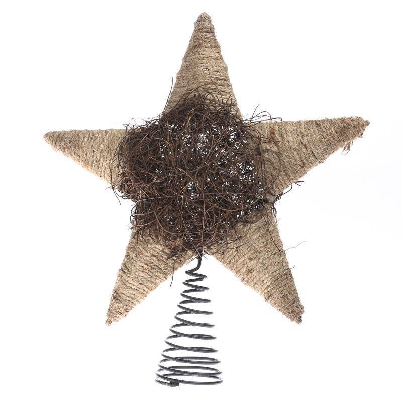 Factory Direct Craft - Wholesale Tree Topper - 11" Rustic Jute and Twig Star Tree Topper 3