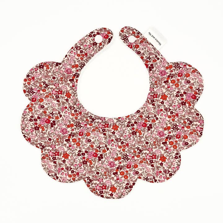 Ava Neutral - Liberty Scalloped Dribble Bib for wholesale by Monica and Me Ltd