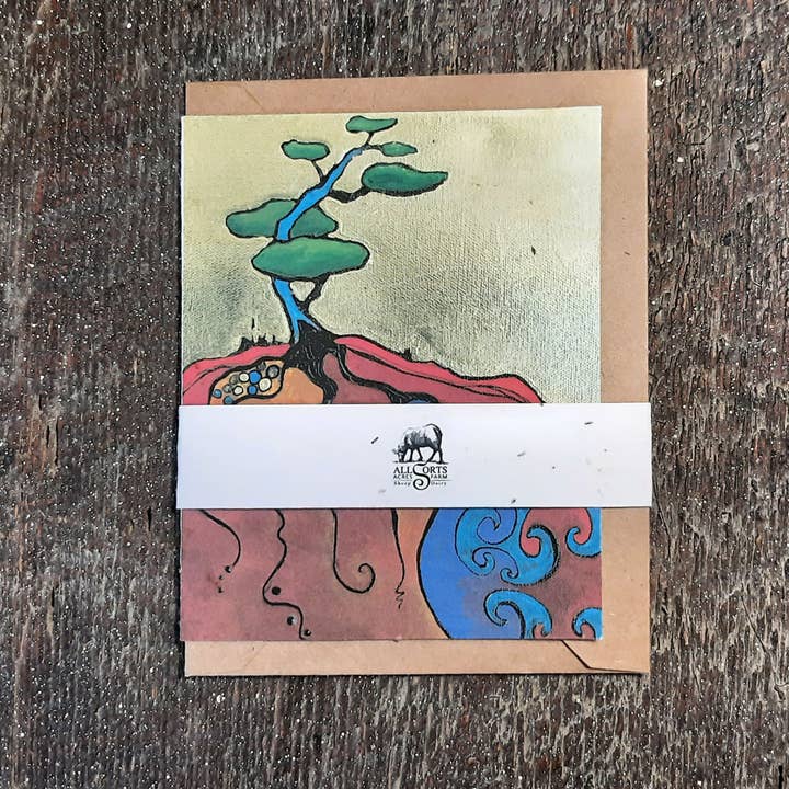 Connection: Queen of the Hill - seed paper greeting card for wholesale by All Sorts Acres Farm & Gallery