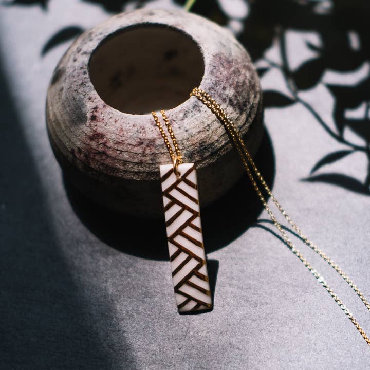 textured gold necklace for wholesale by Remnant Studios