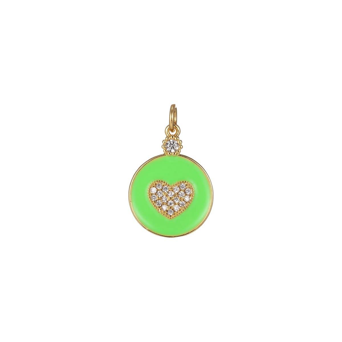 Aim Eternal – wholesale Individual charm/pendant – Dainty Gold Filled Coin Enamel Charm with Micro Pave Heart For Colorful Candy Jewelry Y2K Jewelry M-438 - M-4473