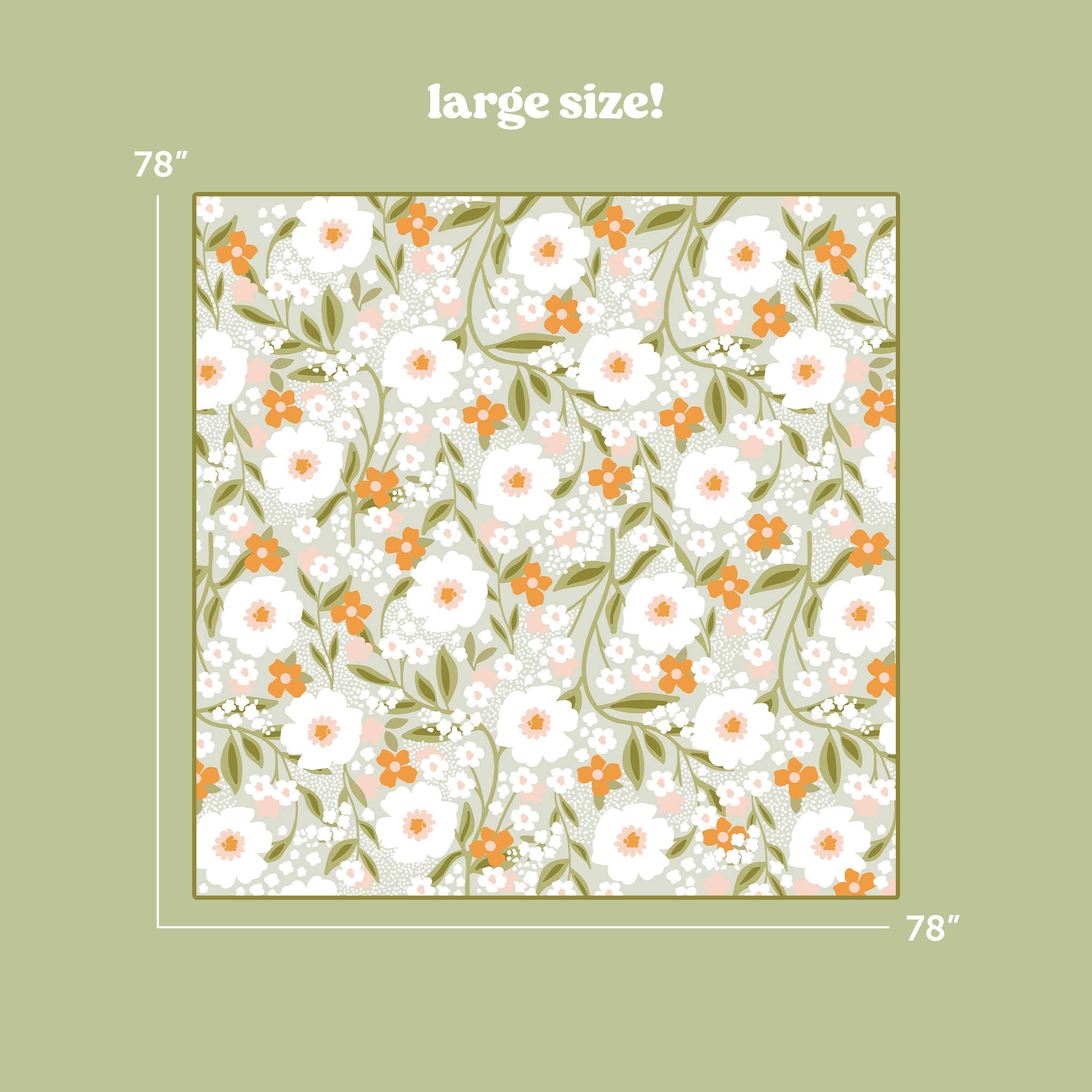 The Darling Effect - Wholesale Picnic Blanket - On-the-Go Quilted Blanket-Floral Haven Sage3