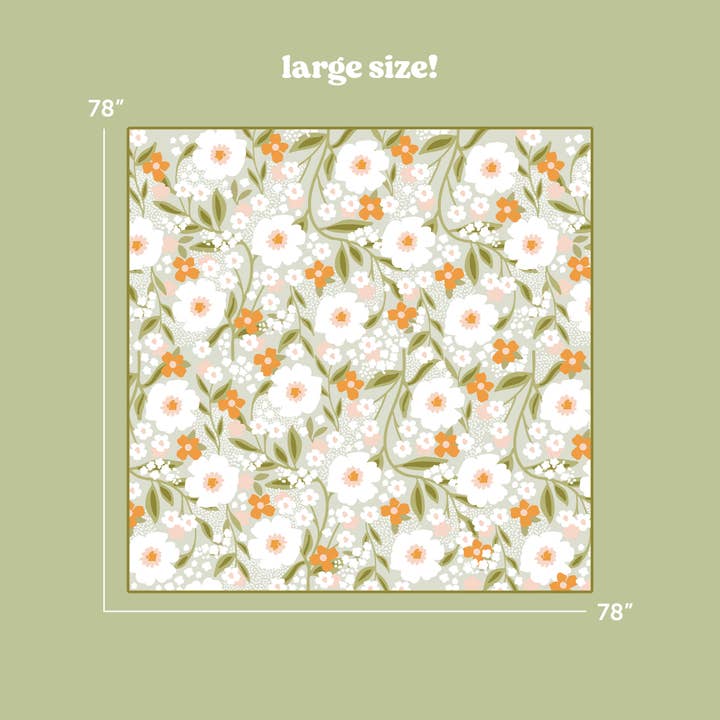 The Darling Effect - Wholesale Picnic Blanket - On-the-Go Quilted Blanket-Floral Haven Sage3