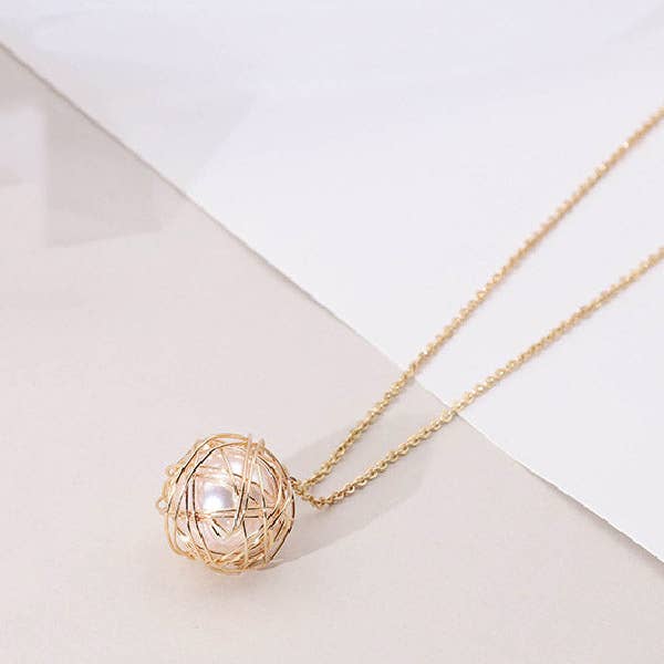 SAME AS PICTURE Hollow Out Peal Necklace for wholesale on Faire3