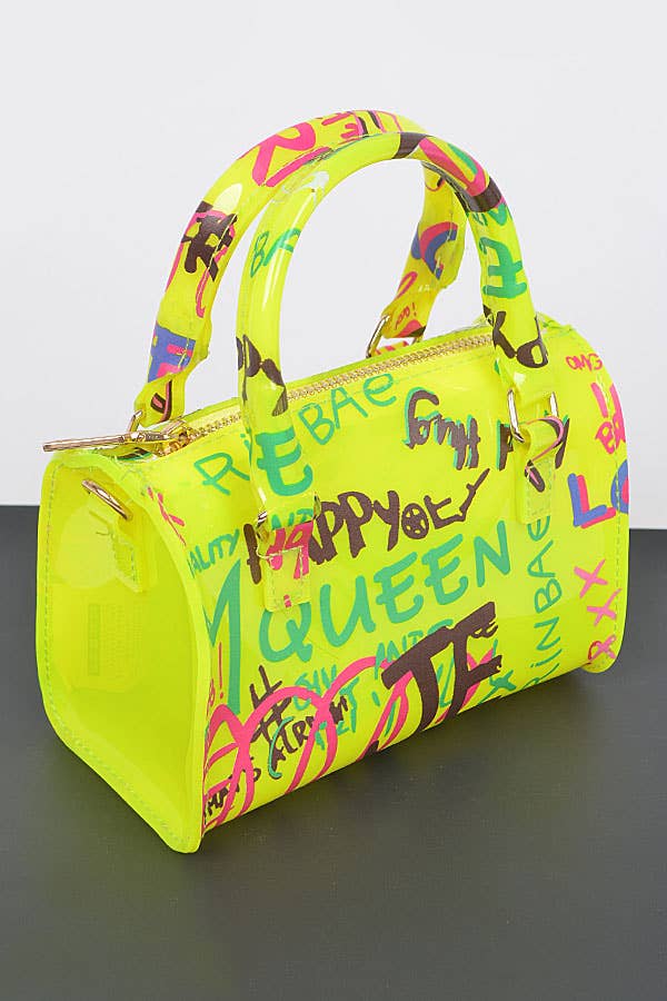 Shop Neighbors - Wholesale Crossbody Bag - Women's - Graffiti PVC Boston Bag6