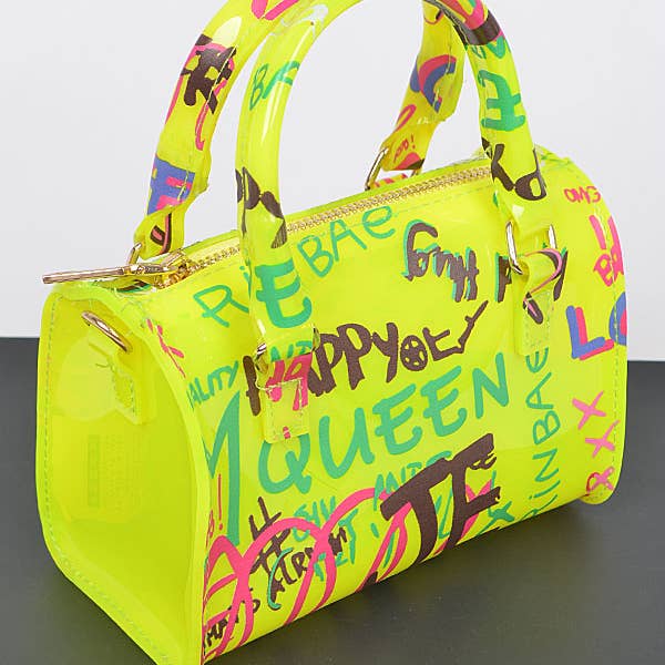 Shop Neighbors - Wholesale Crossbody Bag - Women's - Graffiti PVC Boston Bag6