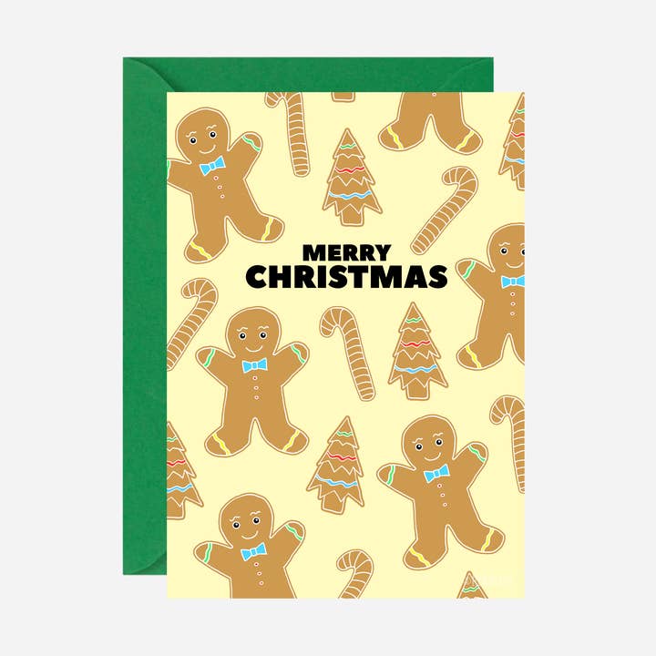 Cartão de Natal do Gingerbread Man por atacado de Pearl Ivy