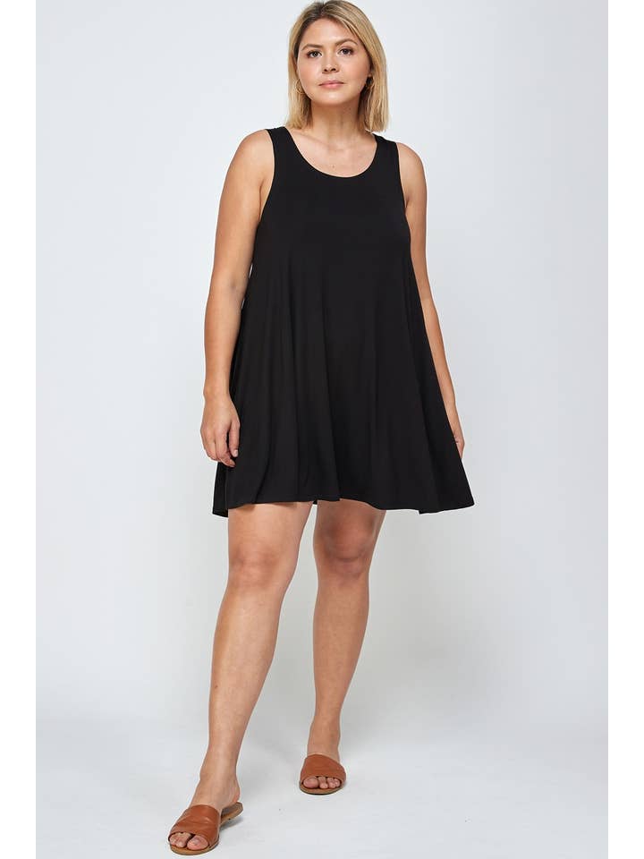 Haute Fox Plus Size & Contemporary – wholesale Tunic – Women’s – Plus Size Solid Tank Swing Tunic - PL12908-2DT