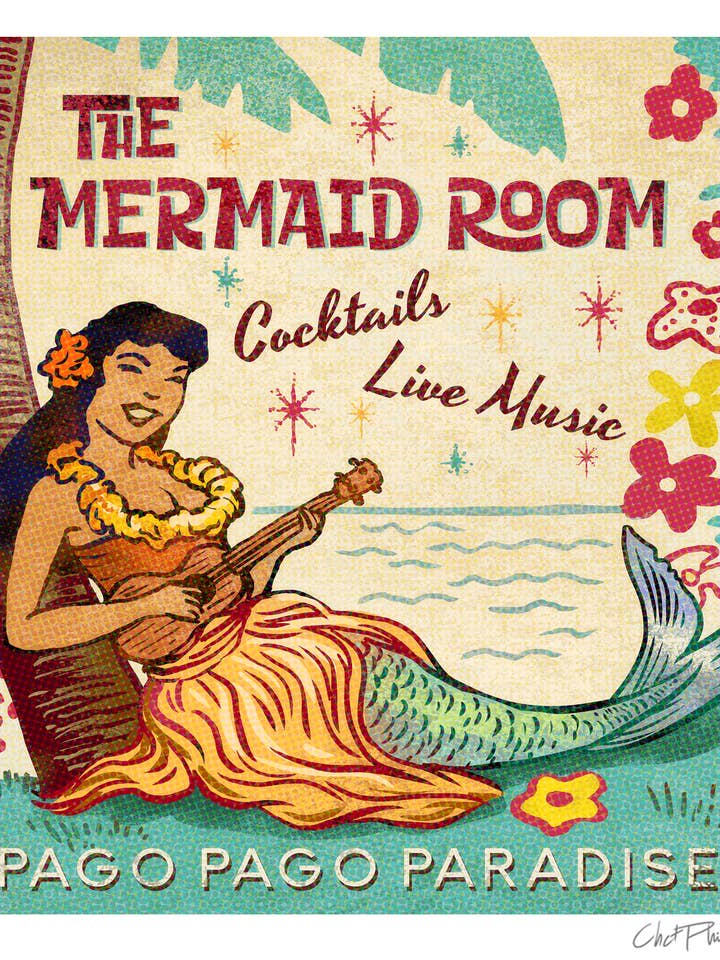 Mermaid Room Matchbook Art Print for wholesale by ChetArt
