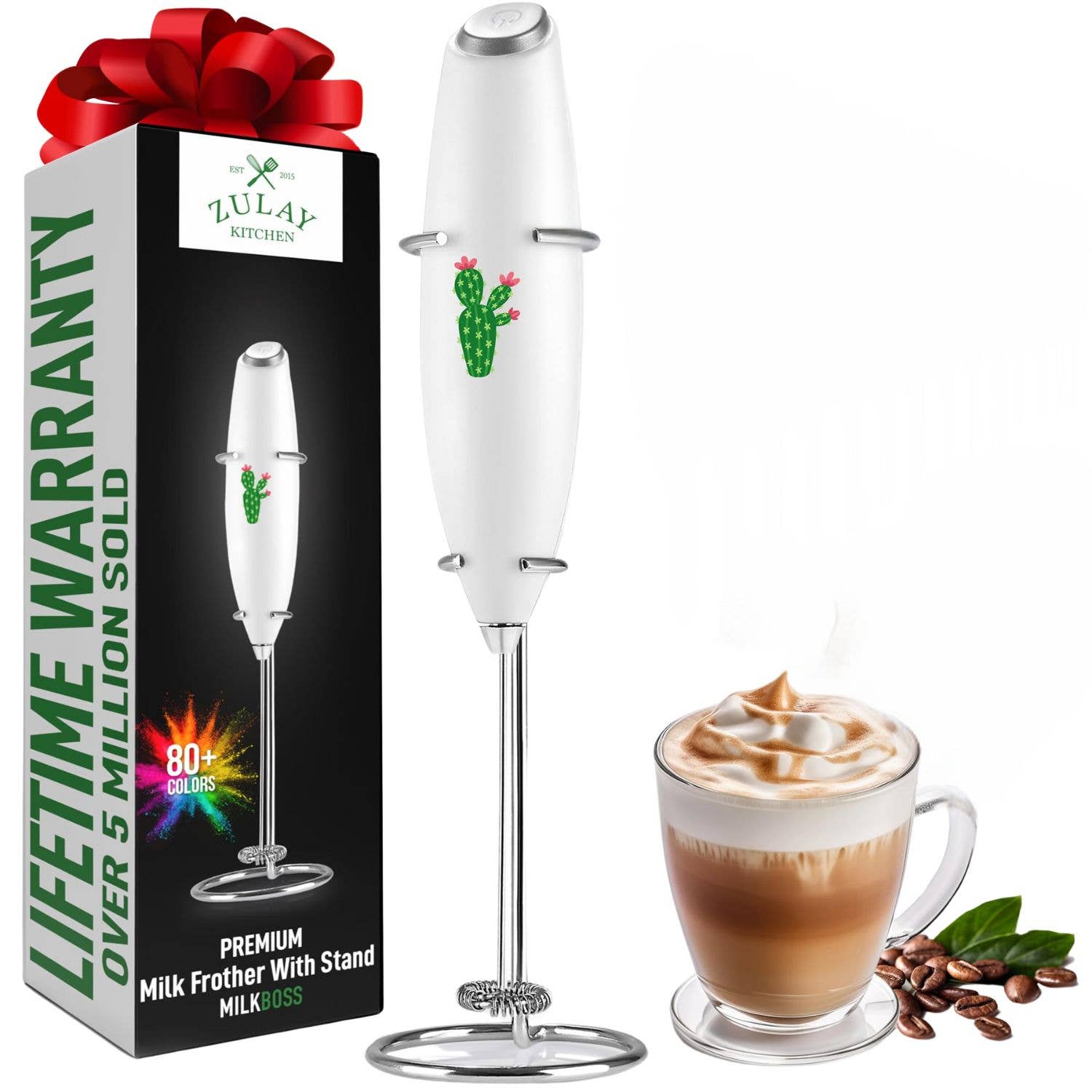 Zulay Kitchen - Wholesale Kitchen Tool/Gadget - Powerful Handheld Milk Frother - With Stand13